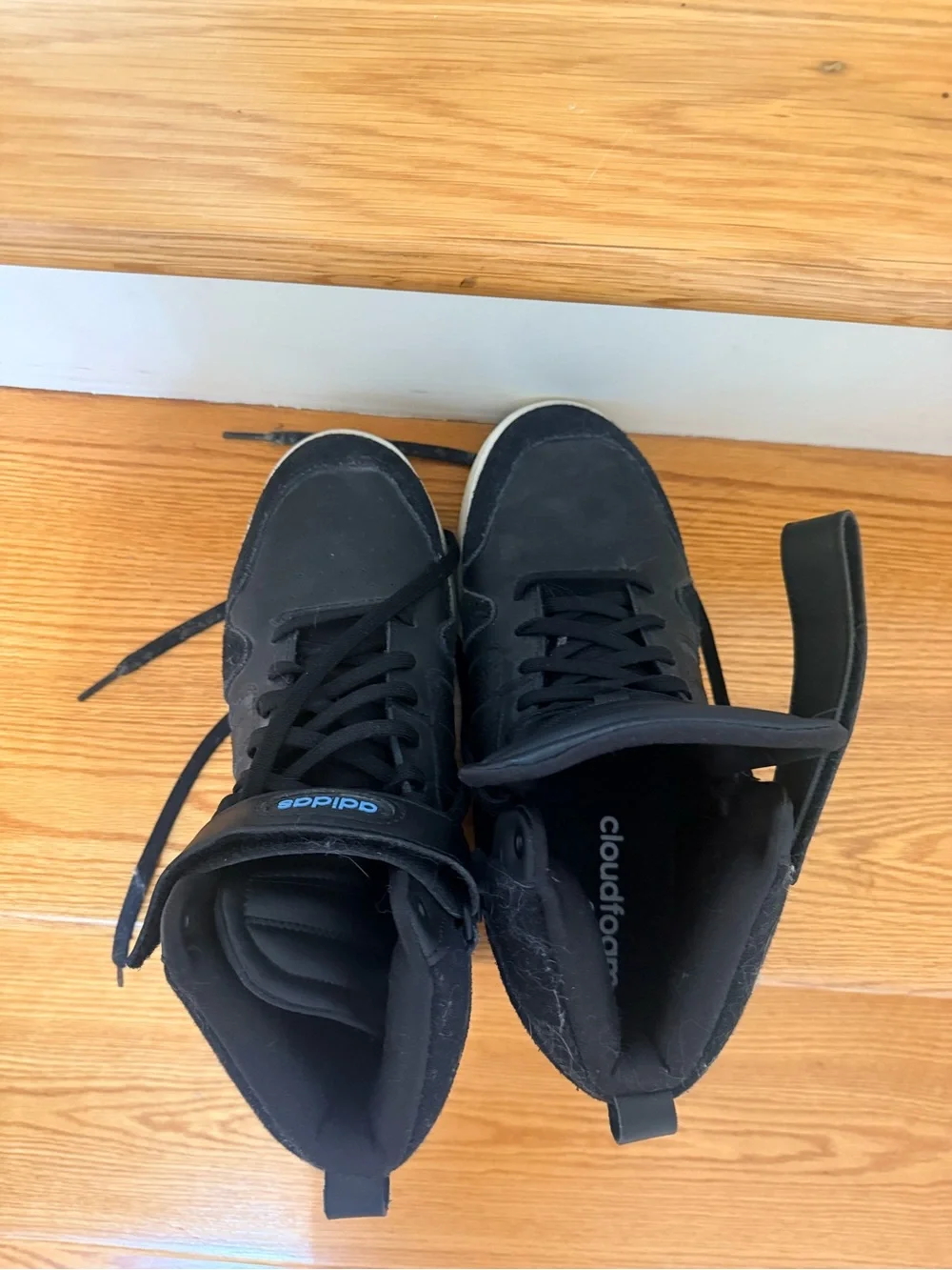 adidas Black High-Top Sneakers with White Sole